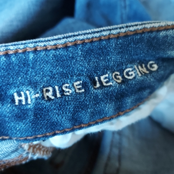 American Eagle NE(X)T Level Stretch Hi-Rise Jegging 4 Med Dark Distressed - Picture 4 of 5